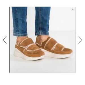 UGG Tan Ankle Booties with Cream Accents